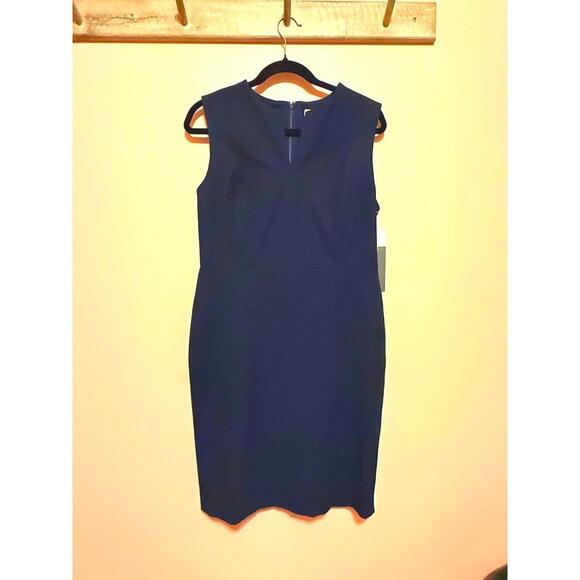Nordstrom Signature 10 Classic Navy Sleeveless Sheath Dress - Picture 1 of 6
